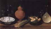 Juan van der Hamen y Leon Style life with glasses of ceramics and Geback France oil painting artist